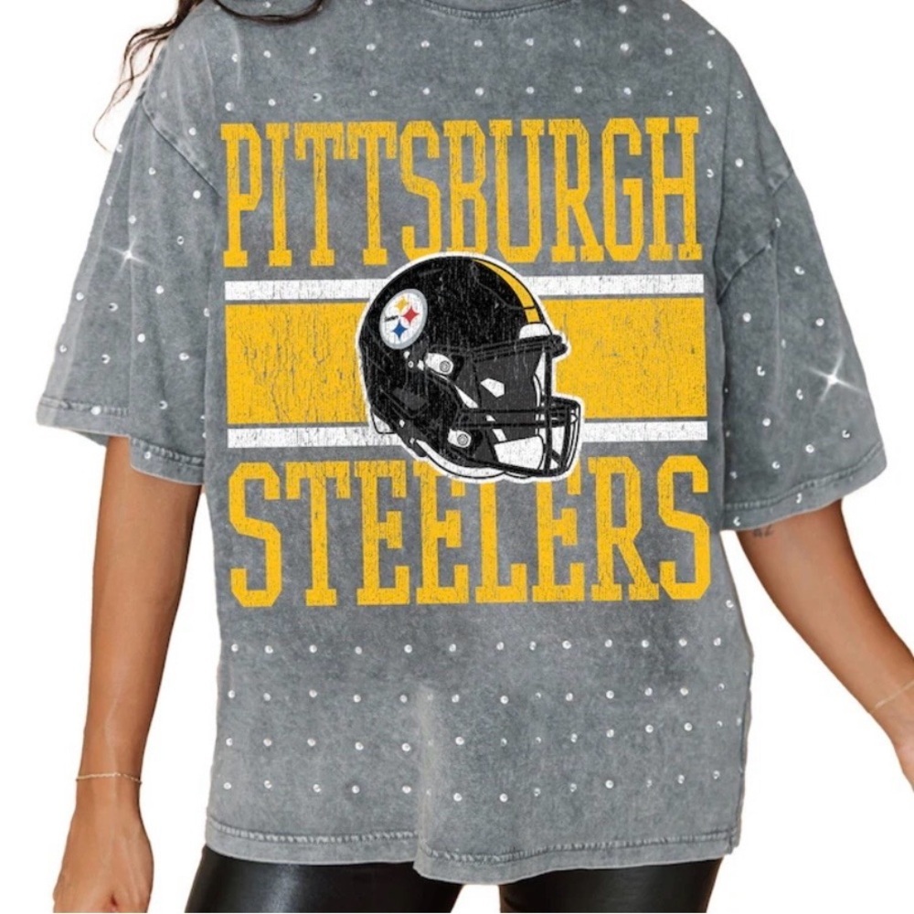 Pittsburgh Steelers Gameday Courure Bling T-Shirt - Small